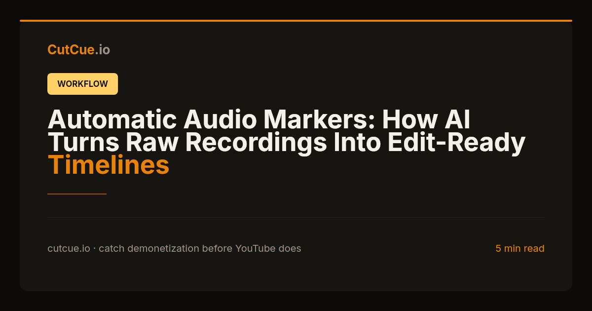 Automatic Audio Markers for Premiere Pro & DaVinci Resolve