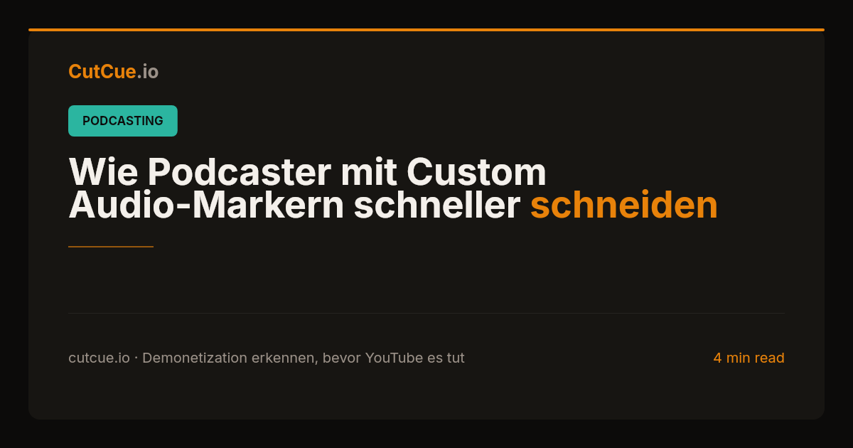 Wie Podcaster mit Custom Audio-Markern schneller schneiden